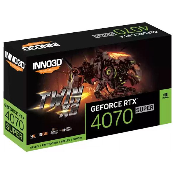 INNO3D Geforce RTX 4070 Twin X2 12Gb Gddr6X 192-Bit Gaming Graphic Card-N40702-126X-185252N,pci_e_x16 Inno3D